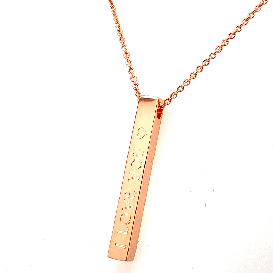 Favori Rose Gold Plated Sterling Silver Bar Pendant